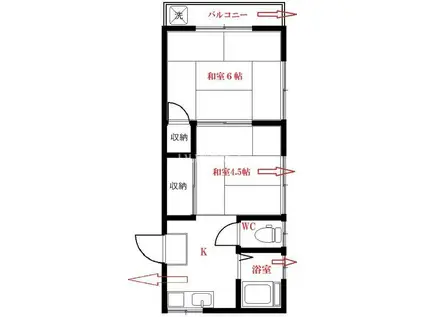 フロンティア47(2K/2階)の間取り写真