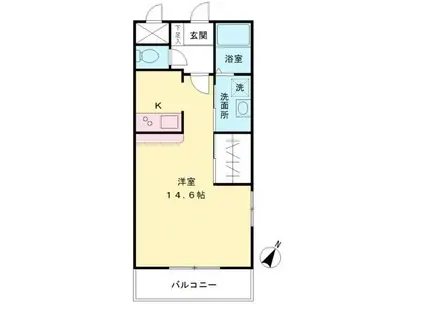 スペースビルドII(ワンルーム/3階)の間取り写真