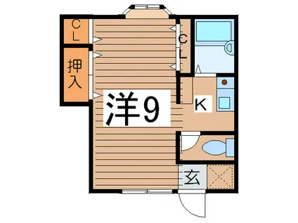 グリーンコーポネモト追浜(1K/1階)の間取り写真