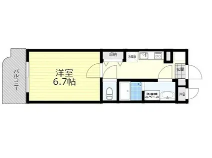 フォレスト(1K/1階)の間取り写真