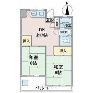 肥後ビル(2DK/4階)の間取り写真
