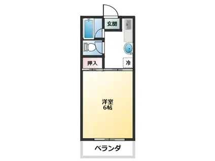 フィールドマーク(1K/1階)の間取り写真