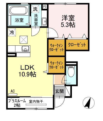 アリエッタ オール電化(1LDK/1階)の間取り写真