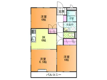 高南ハイツ(3DK/2階)の間取り写真