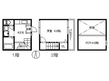 ポラリスK&M II(1K/1階)の間取り写真