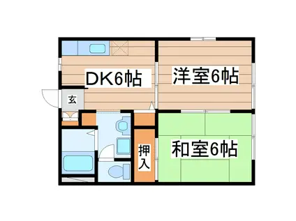 メゾンドエイキ(2DK/1階)の間取り写真