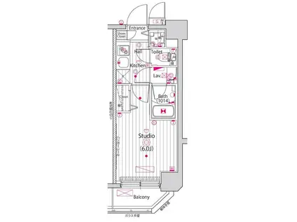 ガーラ・グランディ新丸子(1K/7階)の間取り写真