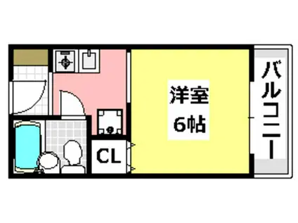 カサベルデ(ワンルーム/2階)の間取り写真