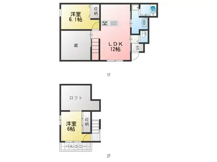 セシリア(2LDK/1階)の間取り写真