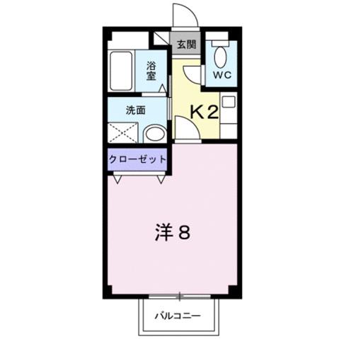 COMODO(1K/2階)の間取り写真