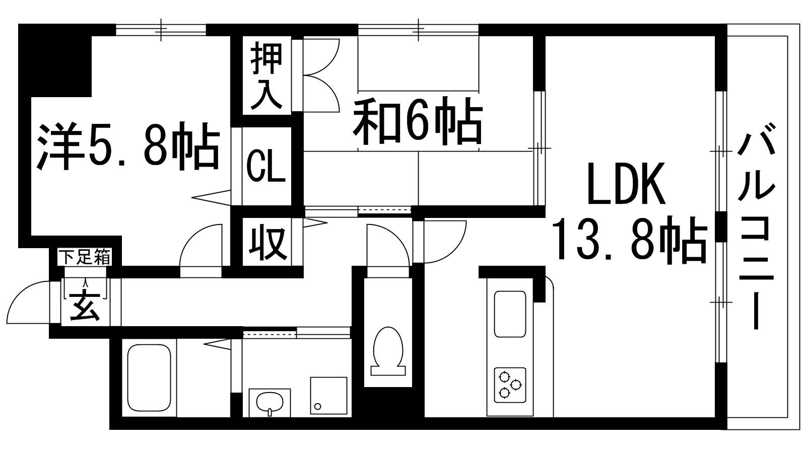 ALIVIO(2LDK/5階)の間取り写真