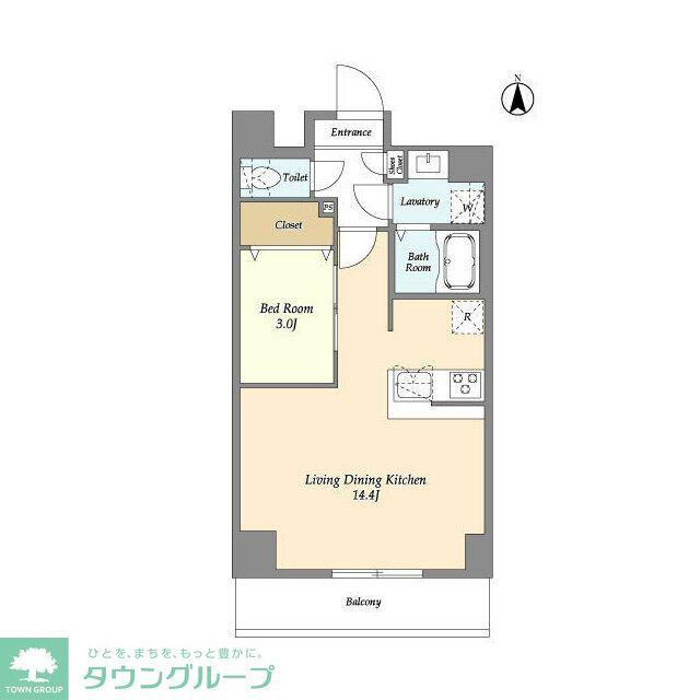 アルファコート谷在家(1LDK/4階)の間取り写真