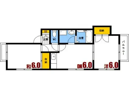 リベルテ中野(2DK/2階)の間取り写真