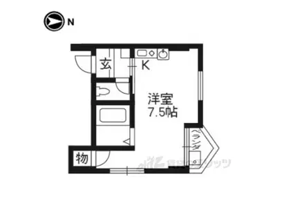 プレステージ(ワンルーム/4階)の間取り写真