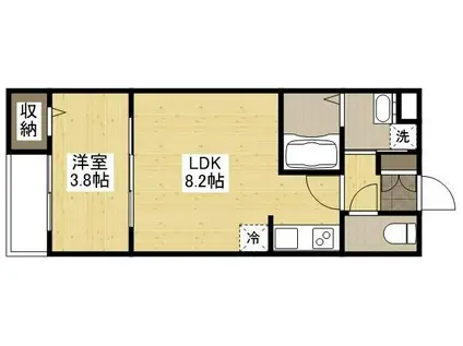 アコット春日(1LDK/2階)の間取り写真