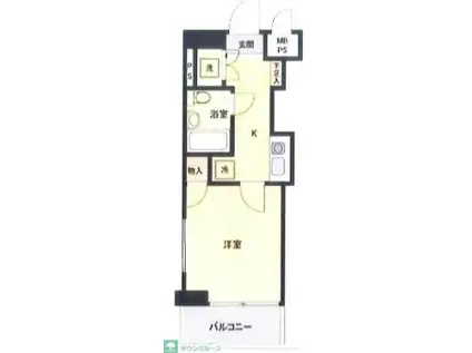 ワコーレ東村山(1K/1階)の間取り写真