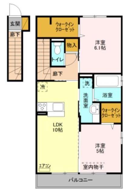 ERBENHEIM V(2LDK/2階)の間取り写真