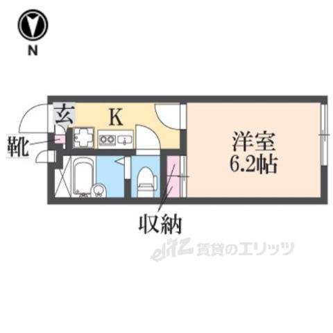 レオパレスハナテン(1K/2階)の間取り写真