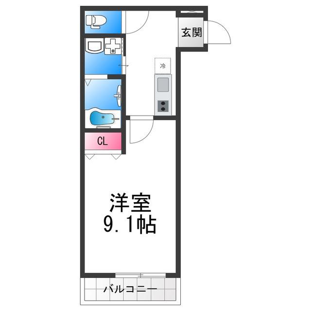 フジパレス西湊II番館(1K/1階)の間取り写真