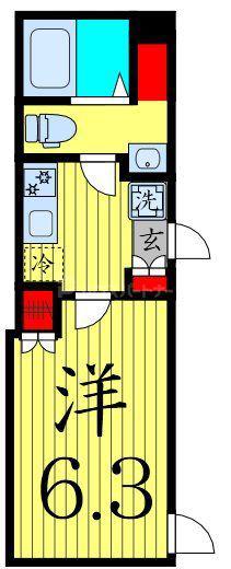 GRANEST(1K/3階)の間取り写真