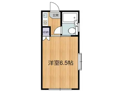 レッドパインハイム(1K/2階)の間取り写真