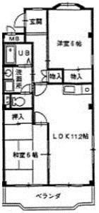 ファミールはらたII(2LDK/2階)の間取り写真