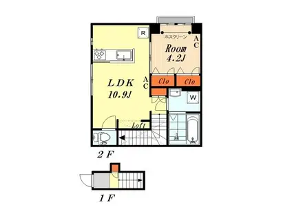 ANNEX品川(1LDK/2階)の間取り写真