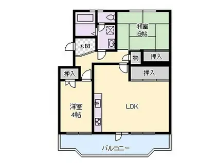 江坂5号棟(2LDK/7階)の間取り写真