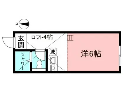 ユナイト小田ボンボヤージュ(ワンルーム/2階)の間取り写真