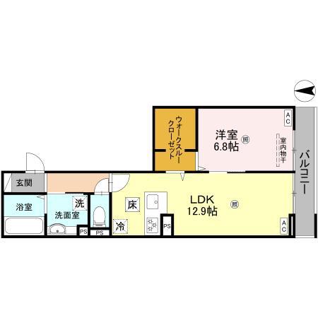 そらみつ大和八木(1LDK/2階)の間取り写真