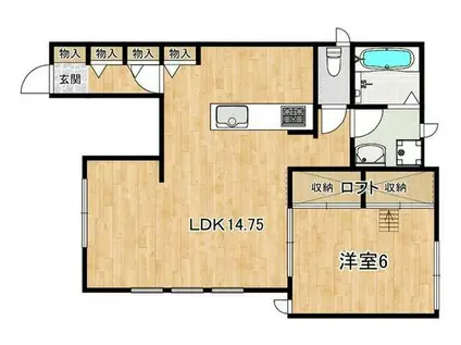 シャトーグレイス 上大岡(1LDK/1階)の間取り写真