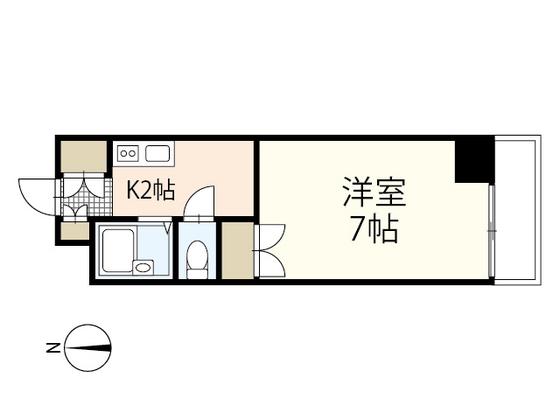 ルミネ東白島(1K/4階)の間取り写真