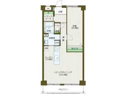 レイヴェルI(1LDK/3階)の間取り写真