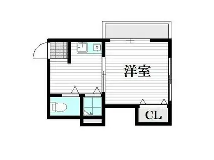 カリーナ東神奈川(1K/2階)の間取り写真
