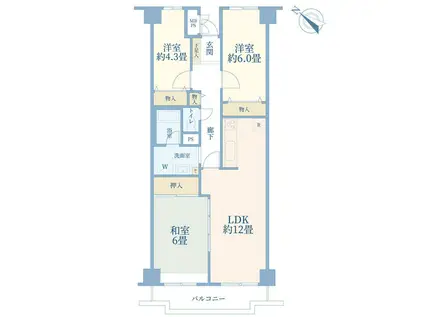 パークサイド町田(3LDK/7階)の間取り写真