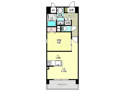 クレリア南一番(1LDK/2階)の間取り写真