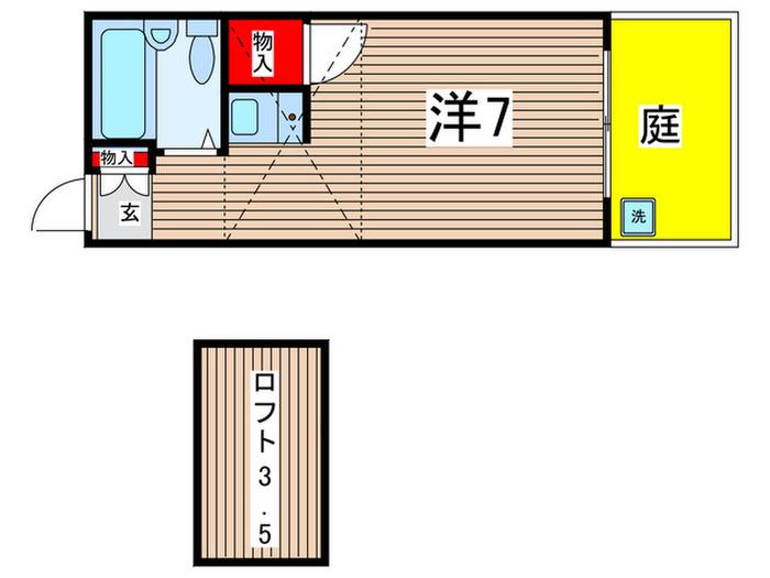 グランデ川名本町(ワンルーム/1階)の間取り写真