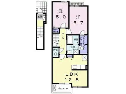 ファームティップII(2LDK/2階)の間取り写真
