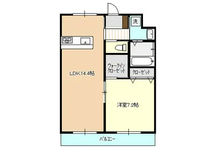 グローリー小船越I(1LDK/5階)の間取り写真