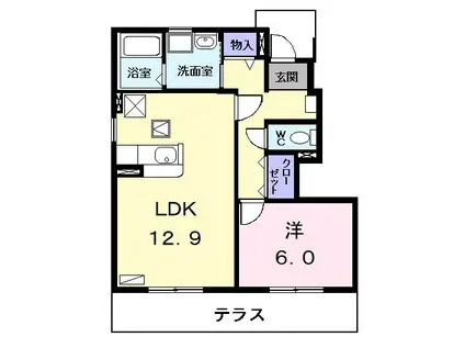 ラフレシール・アンジュ(1LDK/1階)の間取り写真