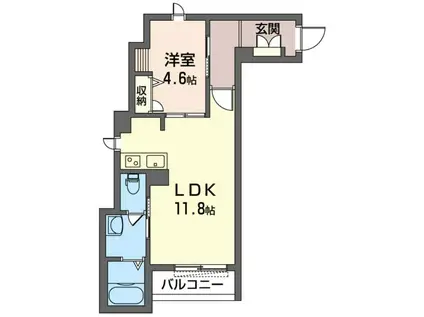 DIO・DI・MARE(1LDK/3階)の間取り写真