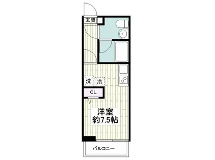 タイコーレジデンス藤沢本町(ワンルーム/3階)の間取り写真