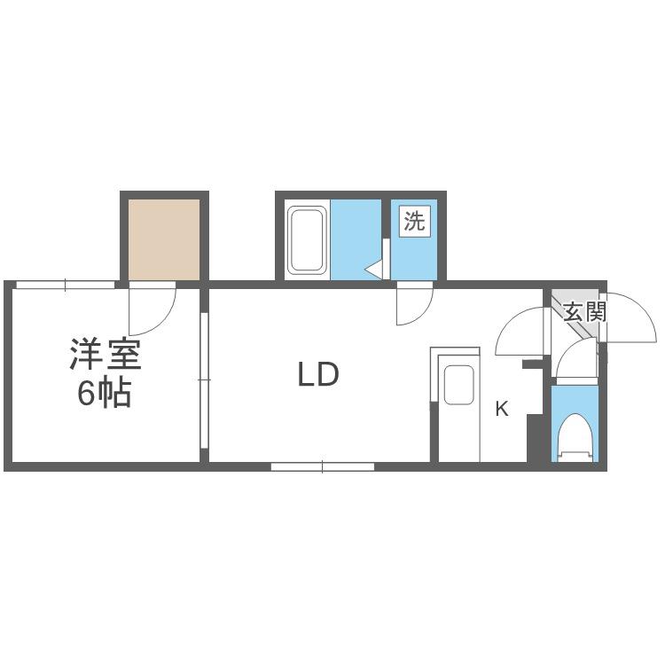 シャネル栄町壱番館(1LDK/2階)の間取り写真