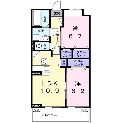 プレッソ・ロートIV(2LDK/1階)の間取り写真