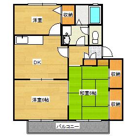 プレシャス・スマイル(3DK/1階)の間取り写真