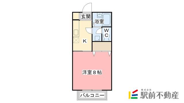 フォーレント鍋島(1K/2階)の間取り写真