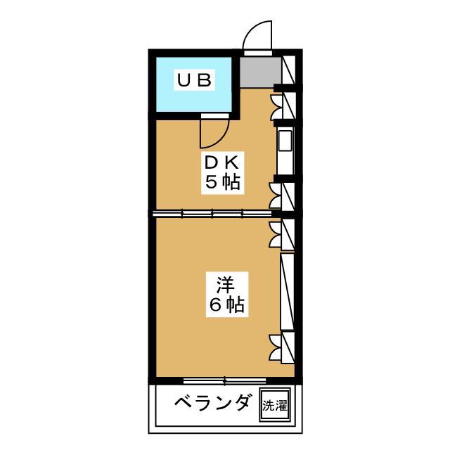 コンフォルム八幡(1DK/2階)の間取り写真