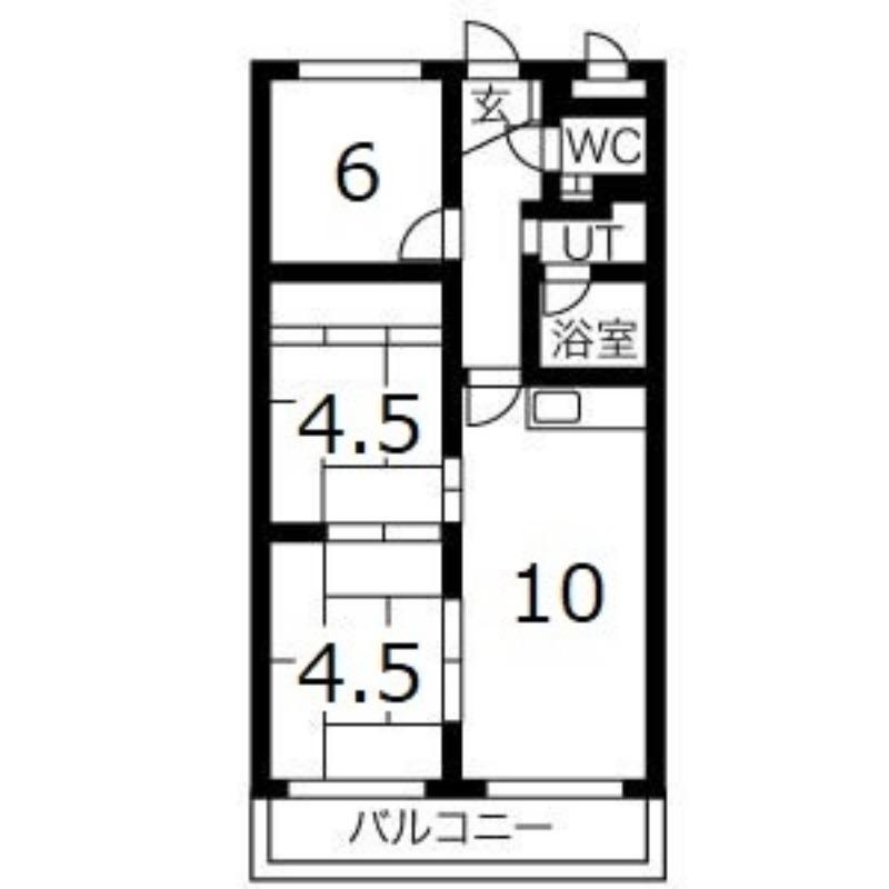 200松井ビル(3LDK/5階)の間取り写真