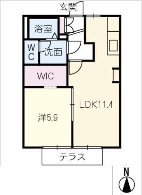 レジデンス開明(1LDK/1階)の間取り写真