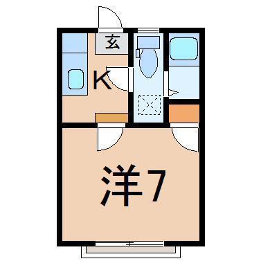 ベルトピア福島NO.505(1K/1階)の間取り写真